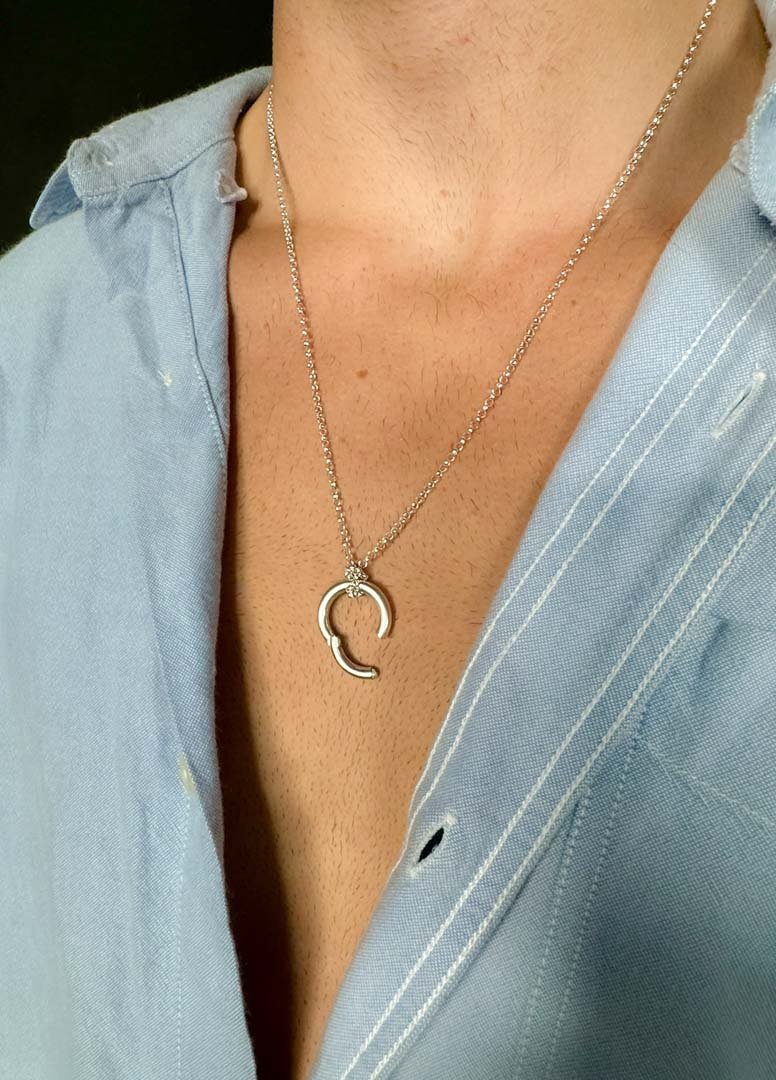 Amulet Holder Necklace with Cross Pendant - LeSilveStone