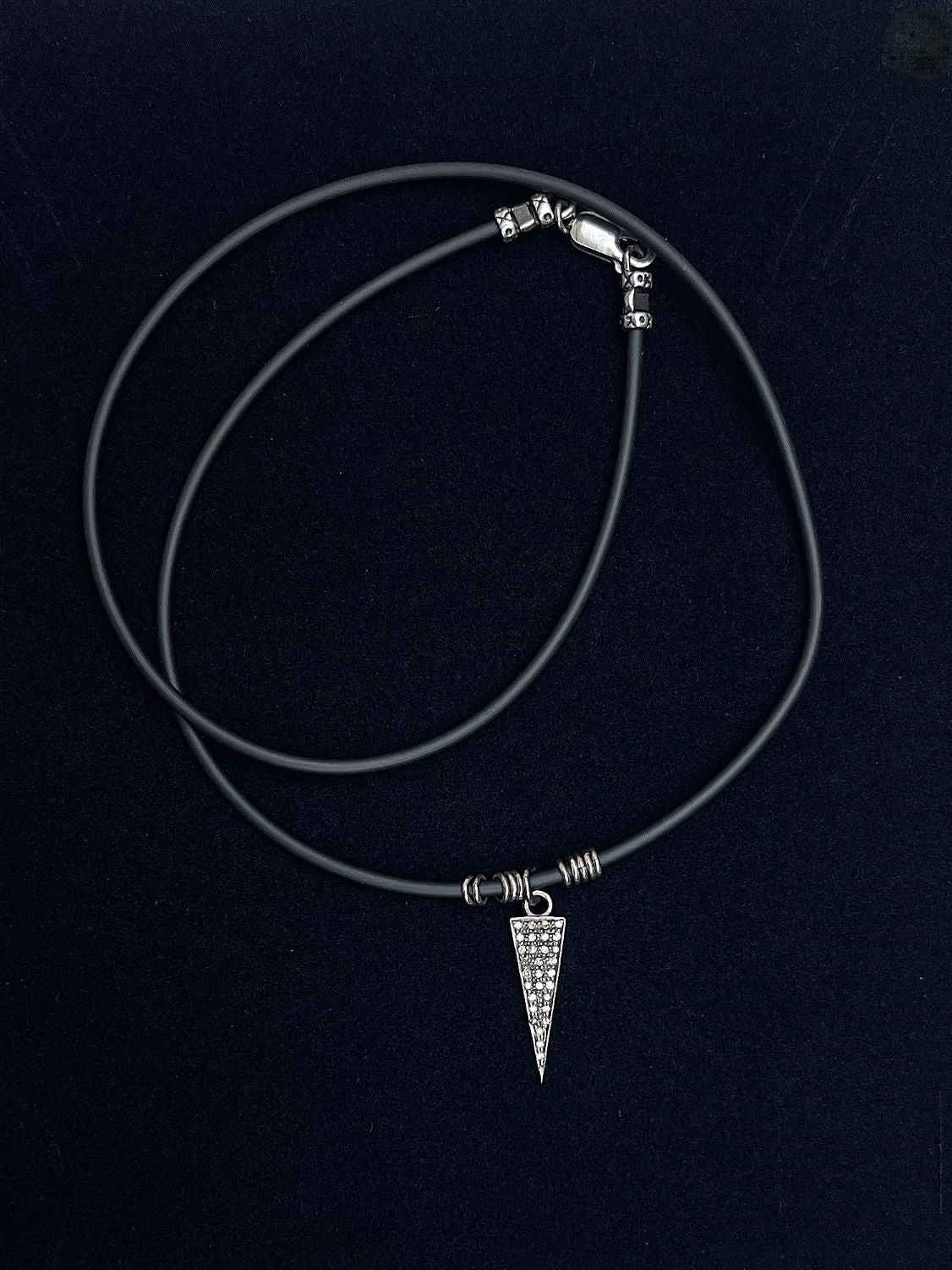Black Diamond Arrow Necklace in Sterling Silver - LeSilveStone
