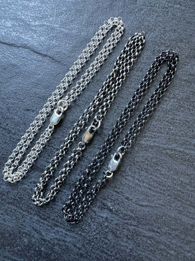 Classic Rolo Double Chain Bracelet in Sterling Silver - LeSilveStone