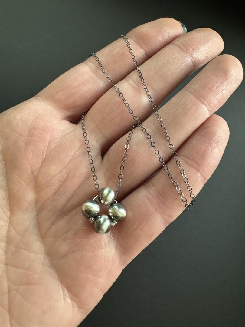 Dainty Floating Clover Necklace in Sterling Silver - LeSilveStone