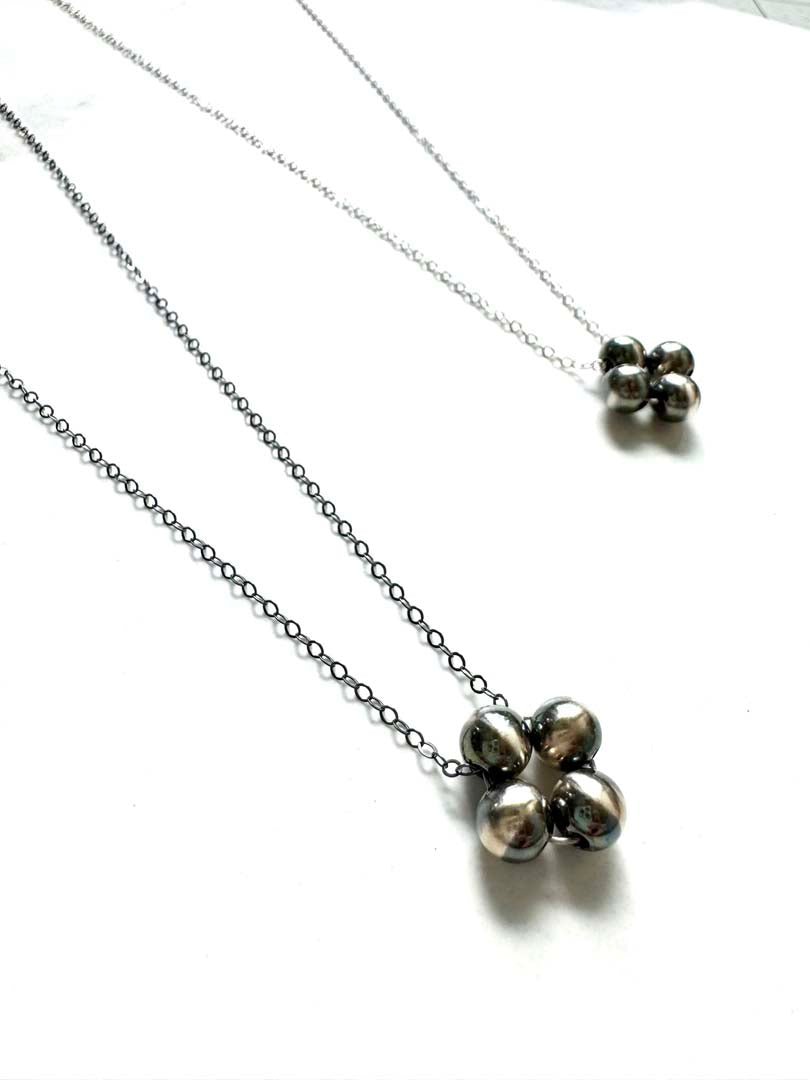 Dainty Floating Clover Necklace in Sterling Silver - LeSilveStone