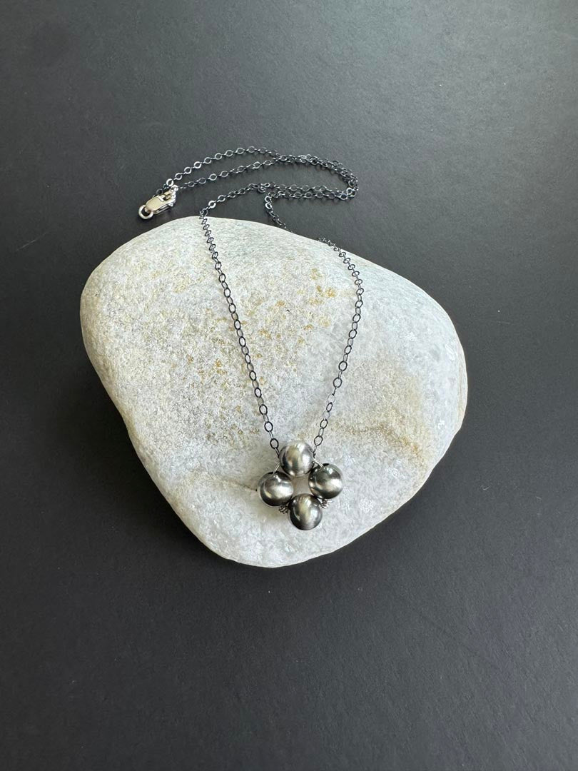 Dainty Floating Clover Necklace in Sterling Silver - LeSilveStone