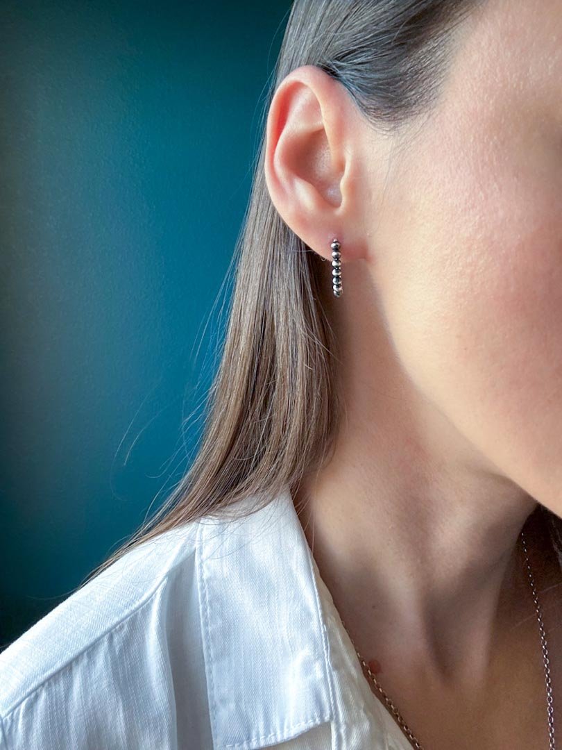 Dainty Western Navajo Pearl Style Threader Earrings - LeSilveStone