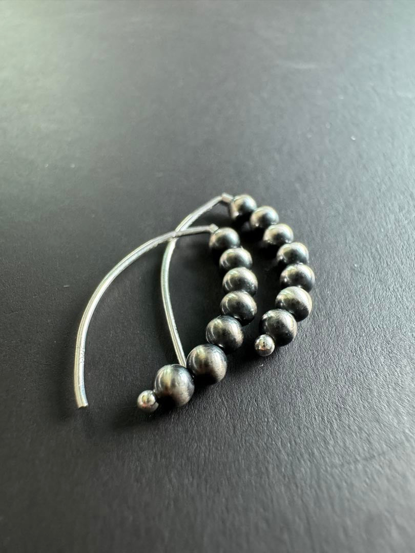 Dainty Western Navajo Pearl Style Threader Earrings - LeSilveStone