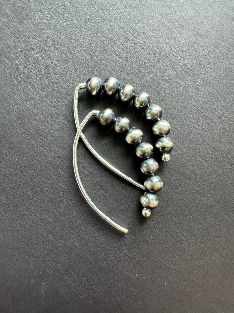 Dainty Western Navajo Pearl Style Threader Earrings - LeSilveStone