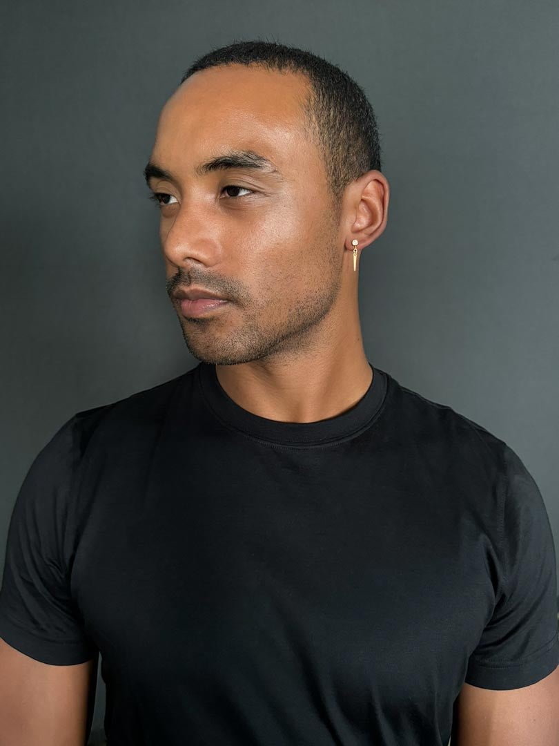 Dangle Spike Earrings with Cubic Zirconia Studs - LeSilveStone