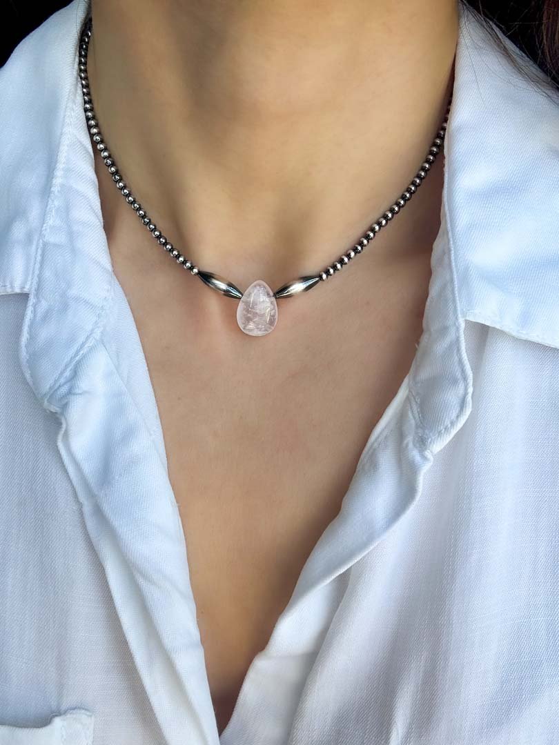 Desert Rose Choker Necklace in Sterling Silver, 3 mm - LeSilveStone