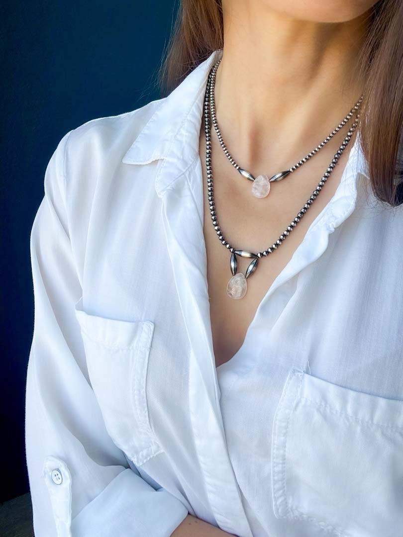 Desert Rose Choker Necklace in Sterling Silver, 3 mm - LeSilveStone