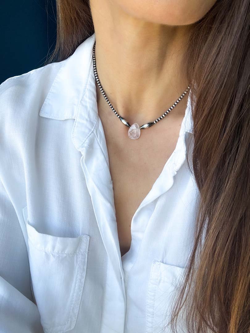 Desert Rose Choker Necklace in Sterling Silver, 3 mm - LeSilveStone