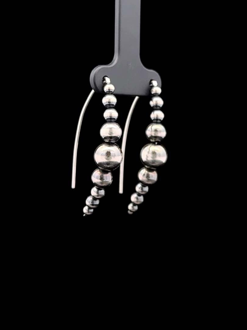 Long Navajo Pearl Style Threader Earrings - LeSilveStone