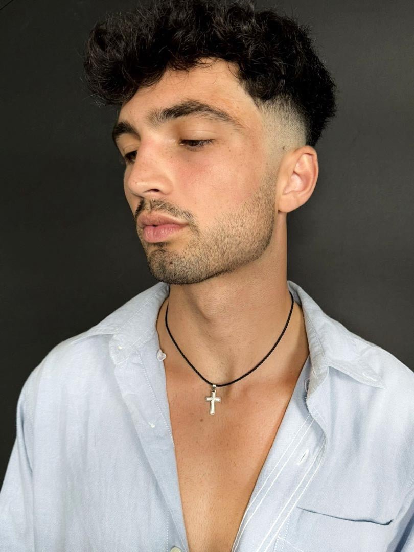 Matte Cross Sterling Silver Black Cord Necklace - LeSilveStone