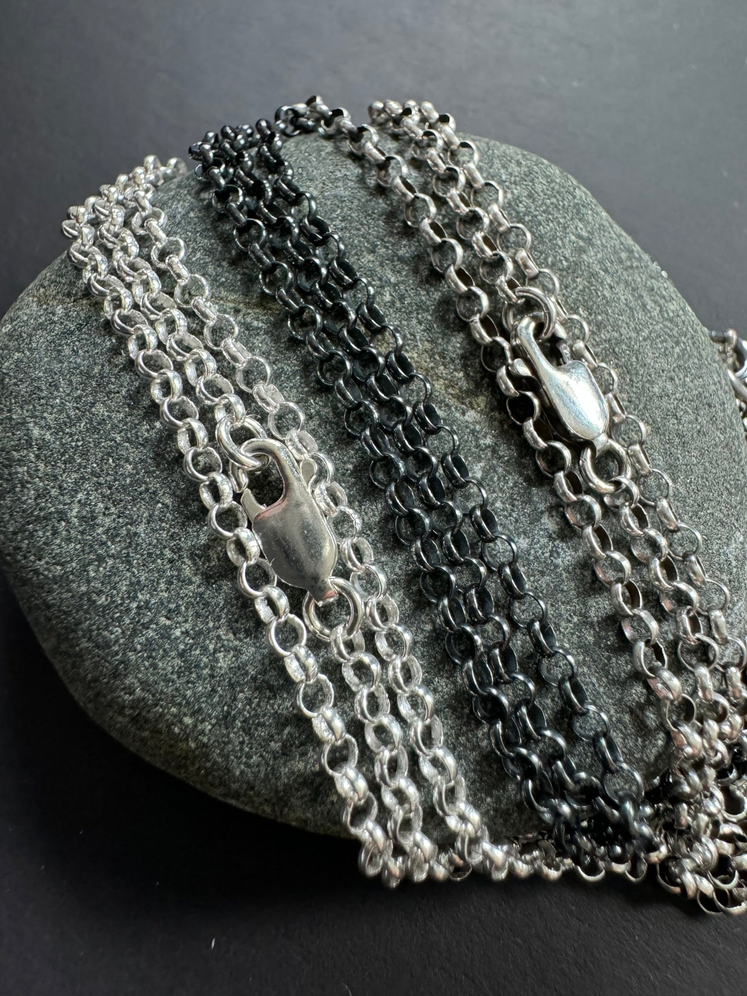 Round Rolo Chain Necklace in Sterling Silver - LeSilveStone