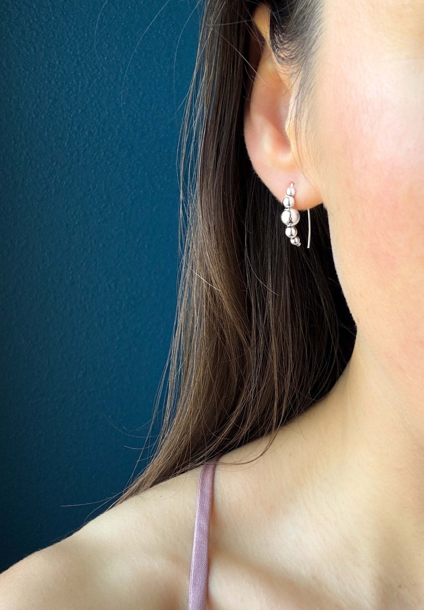 Small Beaded Threader Earrings - LeSilveStone