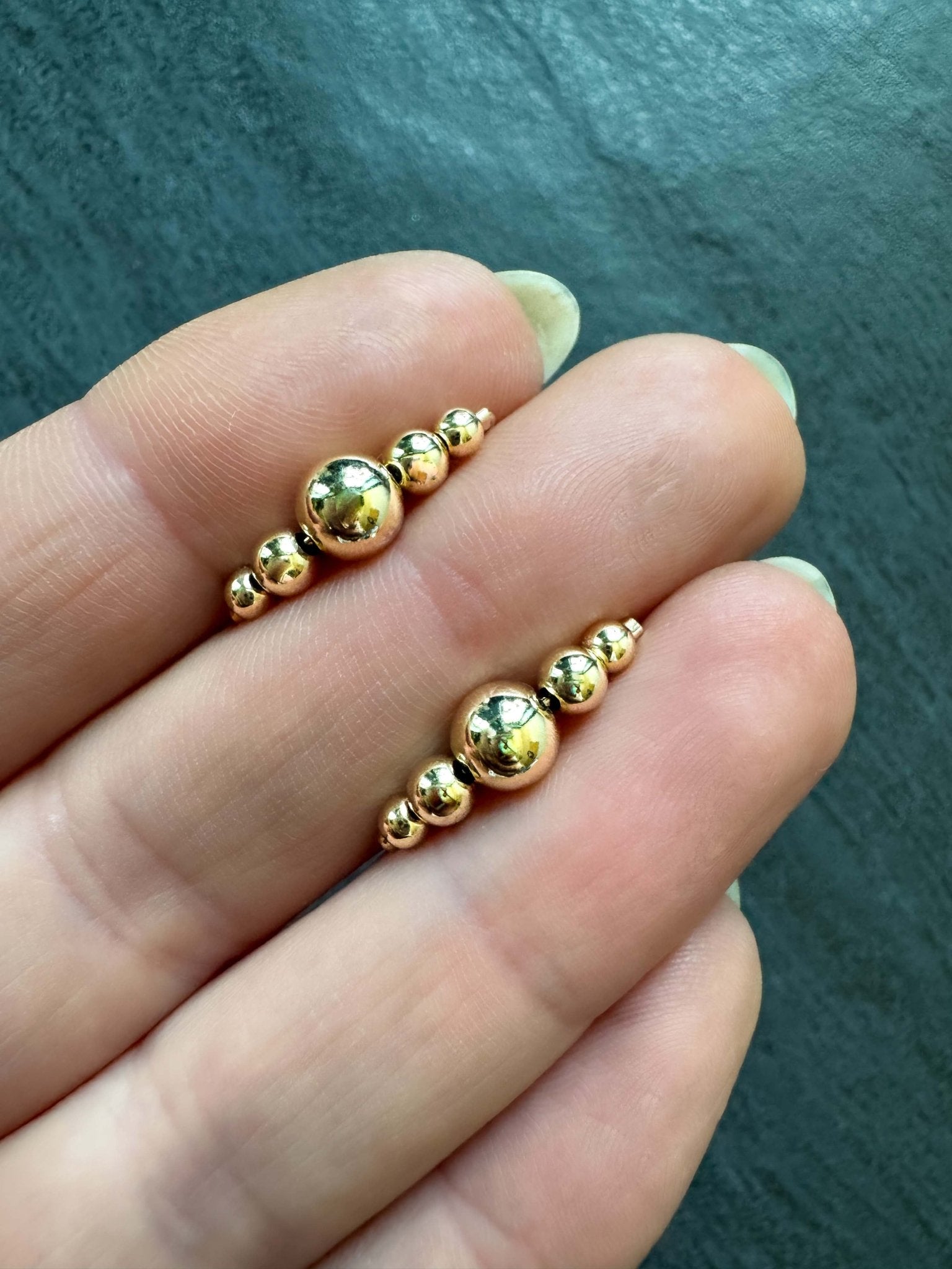 Small Beaded Threader Earrings - LeSilveStone