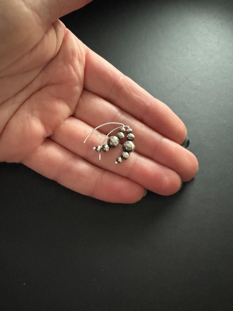 Small Western Navajo Pearl Style Threader Earrings - LeSilveStone