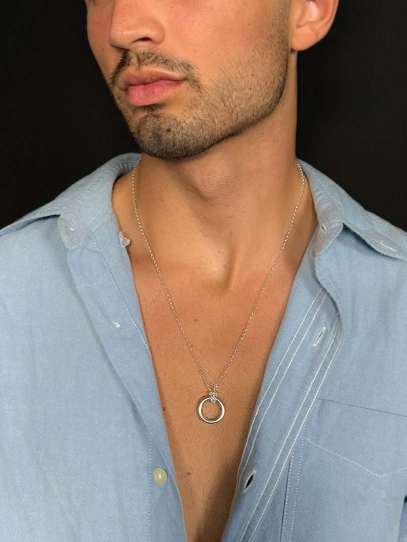 Sterling Silver Amulet Holder Necklace - LeSilveStone