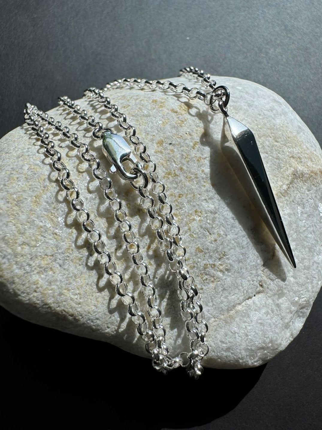 Sterling Silver Geometric Spike Necklace - LeSilveStone