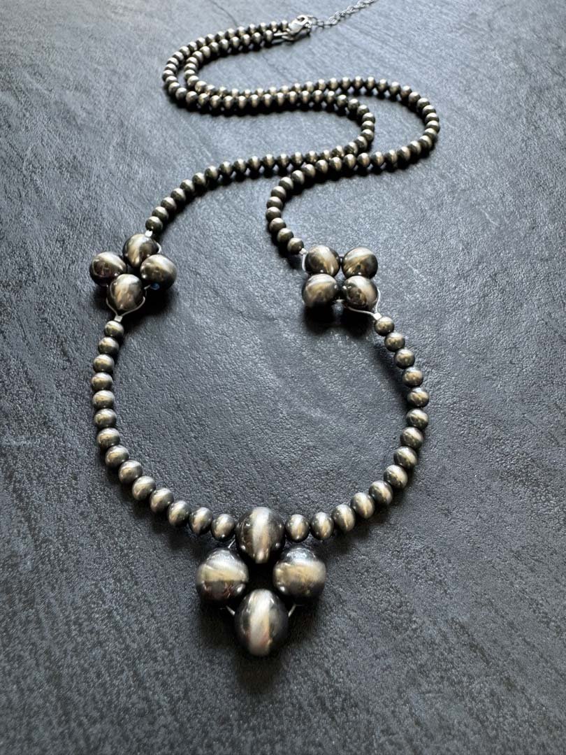 Triple Clover Navajo Pearl Style Necklace - LeSilveStone