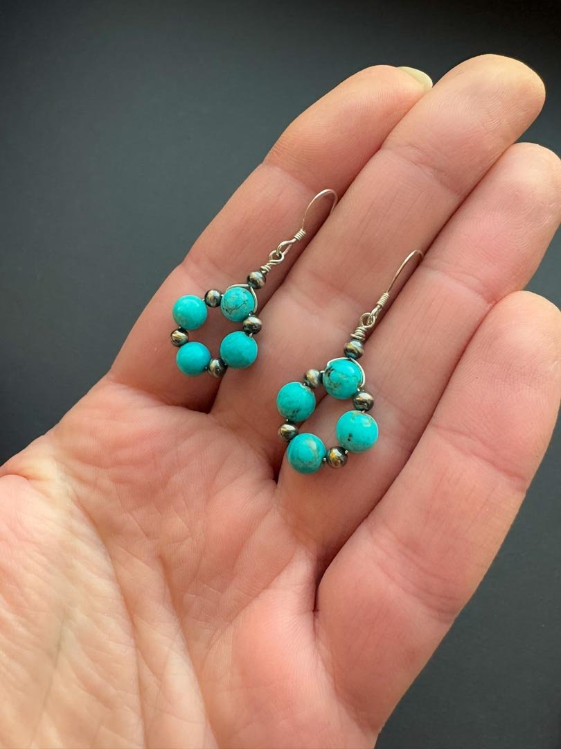 Turquoise Desert Flower Earrings - LeSilveStone