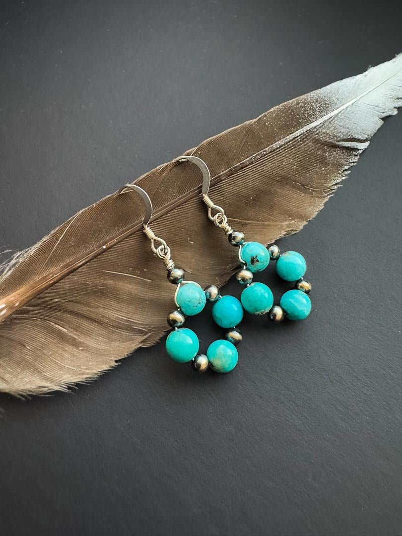 Turquoise Desert Flower Earrings - LeSilveStone