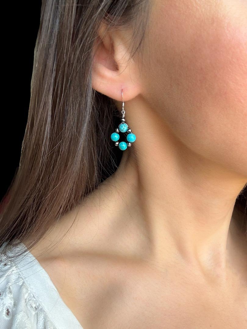 Turquoise Desert Flower Earrings - LeSilveStone