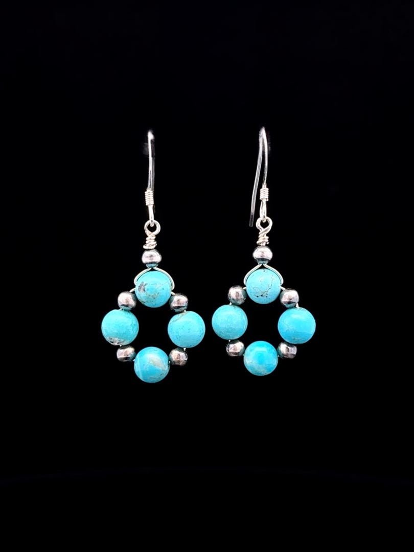 Turquoise Desert Flower Earrings - LeSilveStone