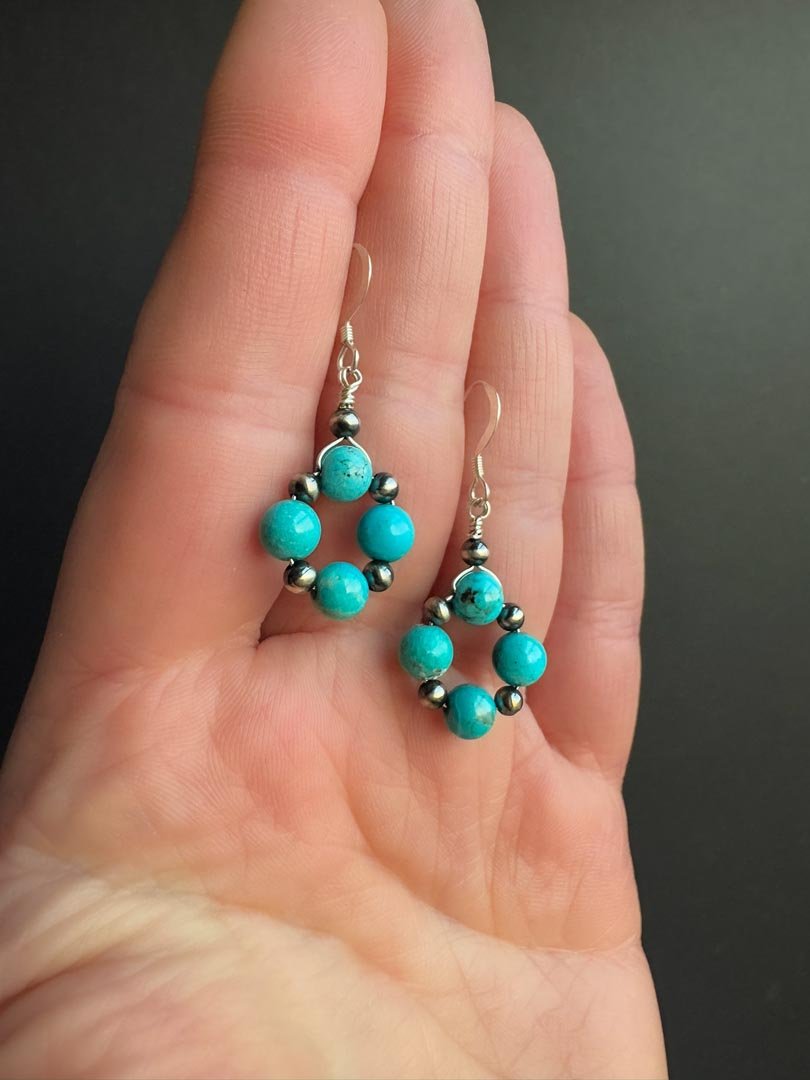 Turquoise Desert Flower Earrings - LeSilveStone