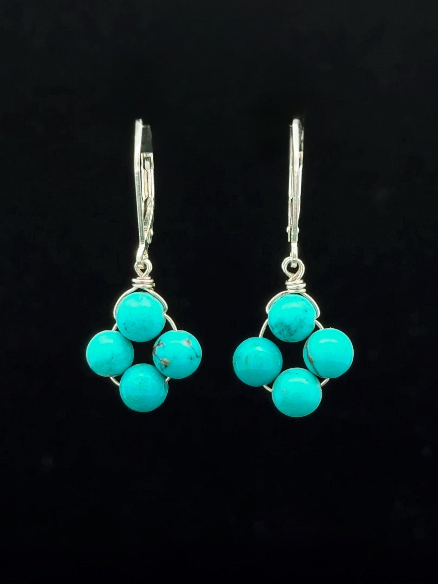 Turquoise Signature Clover Earrings - LeSilveStone