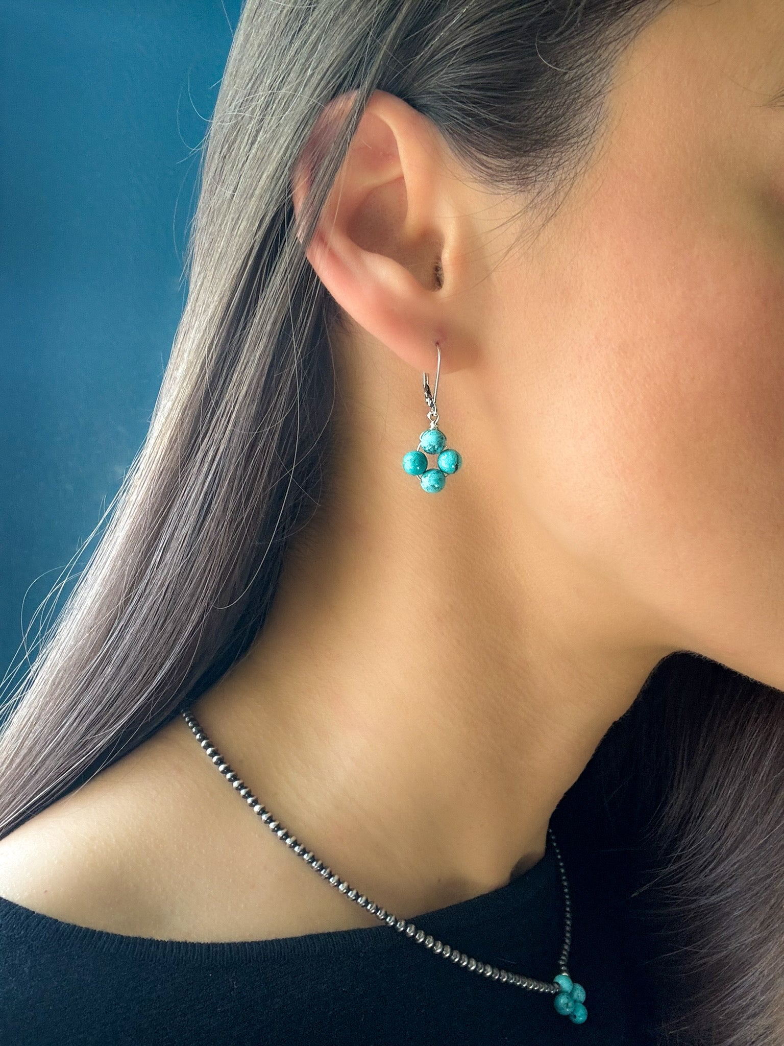 Turquoise Signature Clover Earrings - LeSilveStone