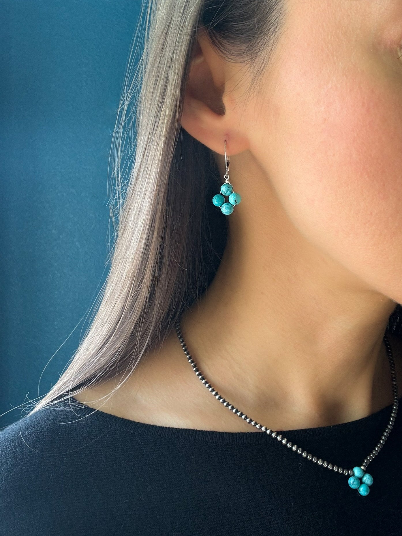 Turquoise Signature Clover Earrings - LeSilveStone