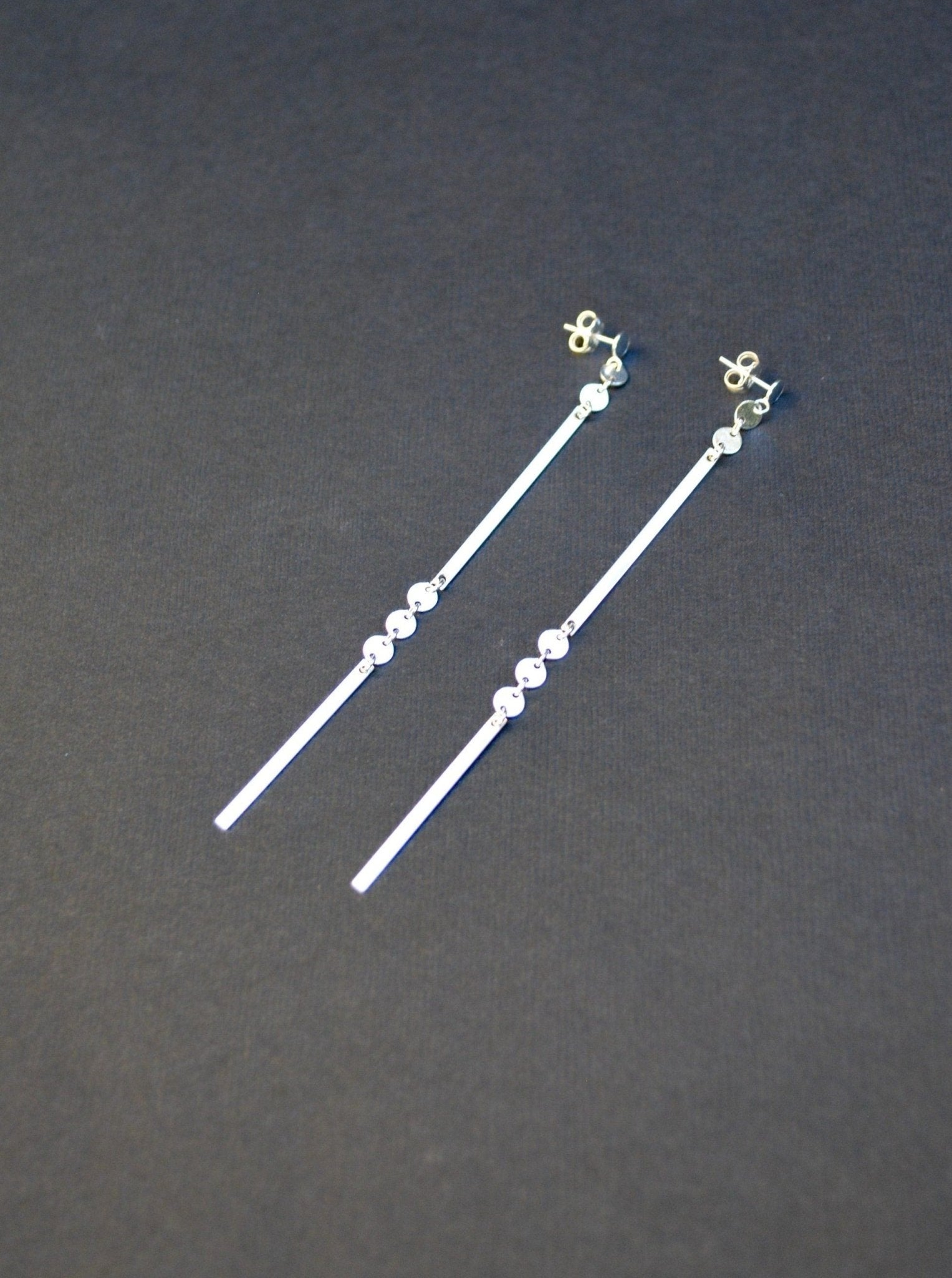 Skinny Extra Long Geometric Post Earrings - LeSilveStone