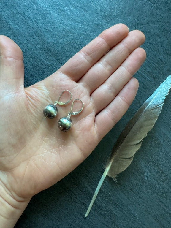 Navajo Pearl Style Dangle Ball Earrings, 12 mm Bead