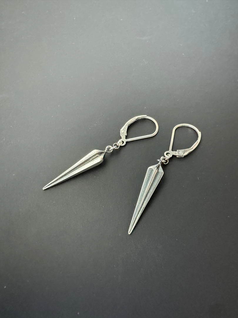 3D Spike Dangle Earrings in Sterling Silver - LeSilveStone