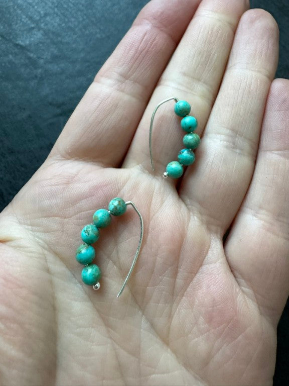 Small Kingman Turquoise Threader Earrings