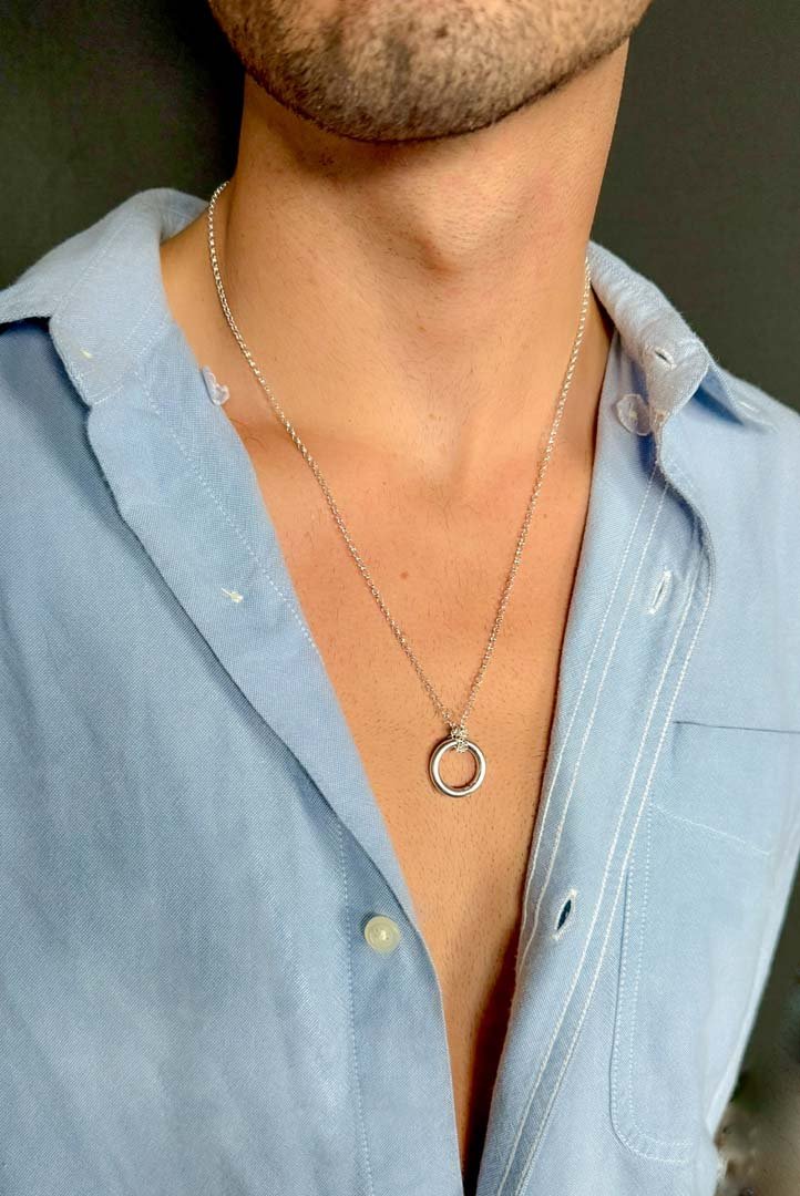 Amulet Holder Necklace with Cross Pendant - LeSilveStone