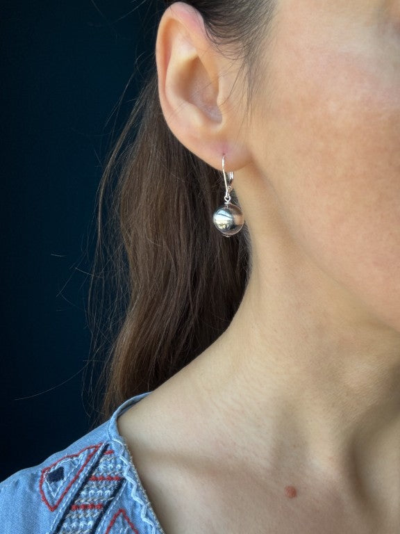 Navajo Pearl Style Dangle Ball Earrings, 12 mm Bead