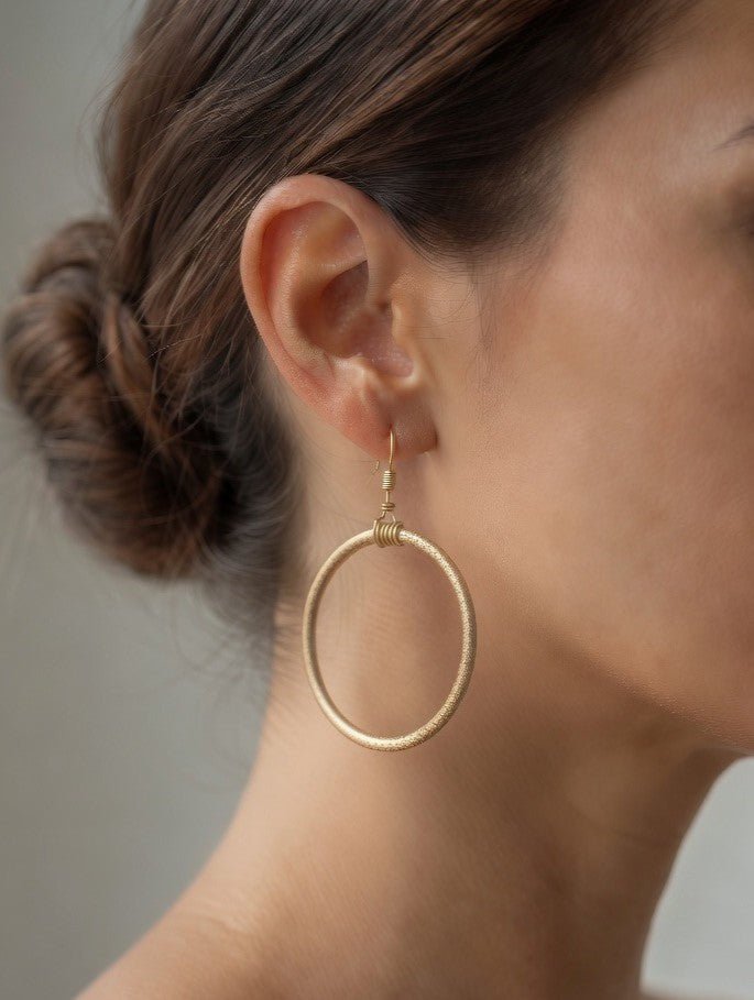 Celestial Dreams Gold Hoop Earrings - LeSilveStone