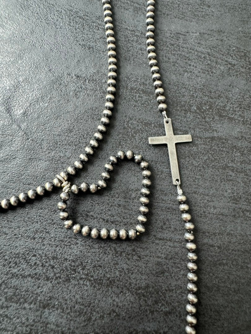 Navajo Pearl Style Cross Bracelet