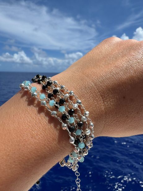 Dainty Beaded Gemstone Bracelet - LeSilveStone