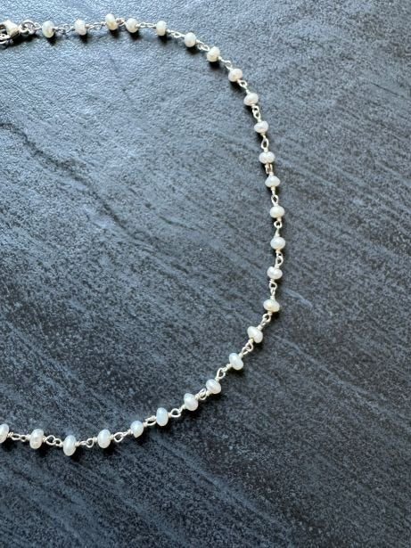 Dainty Beaded Gemstone Choker - LeSilveStone