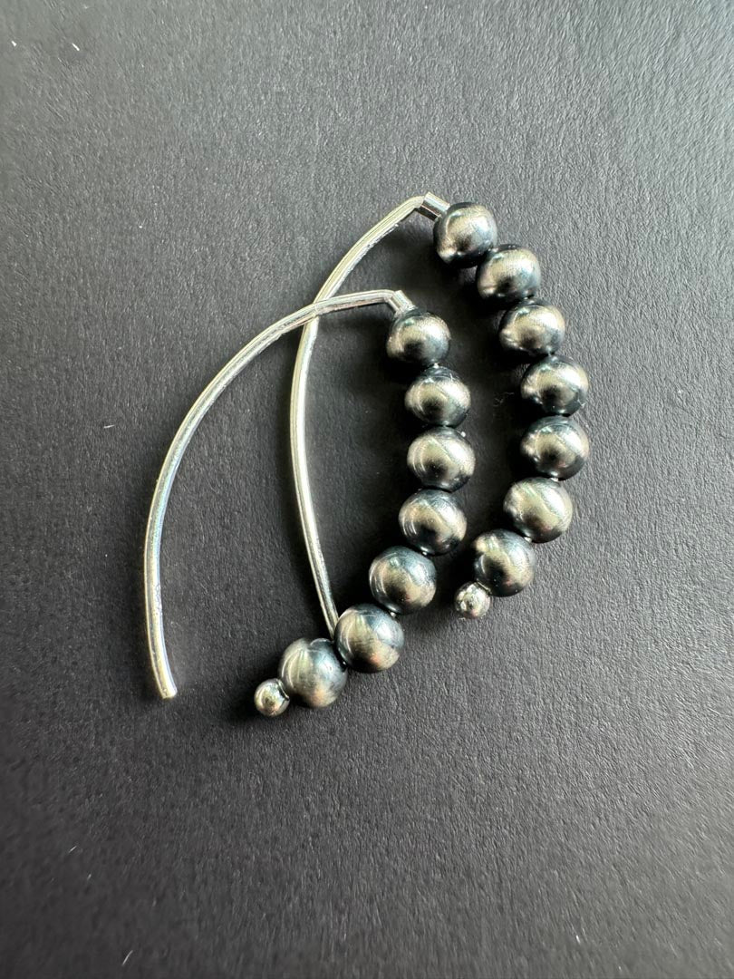 Dainty Western Navajo Pearl Style Threader Earrings - LeSilveStone