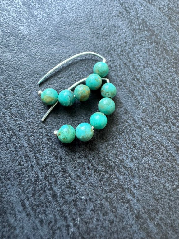 Small Kingman Turquoise Threader Earrings