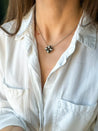 Floating Clover Necklace in Sterling Silver, L - LeSilveStone