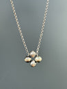 Floating Clover Necklace in Sterling Silver, L - LeSilveStone