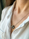 Floating Clover Necklace in Sterling Silver, L - LeSilveStone