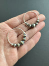 Floating Navajo Pearl Style Hoop Earrings, 30 mm - LeSilveStone