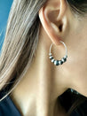 Floating Navajo Pearl Style Hoop Earrings, 30 mm - LeSilveStone