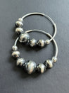 Floating Navajo Pearl Style Hoop Earrings, 30 mm - LeSilveStone