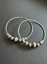 Floating Navajo Pearl Style Hoop Earrings, 50 mm - LeSilveStone