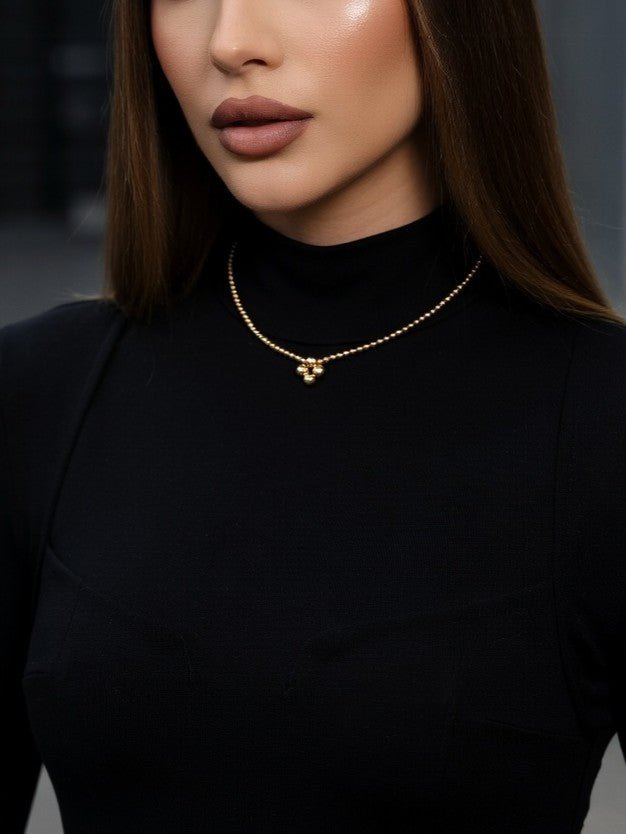 Gold Clover Beaded Necklace in 14K Gold Filled, 3 mm - LeSilveStone